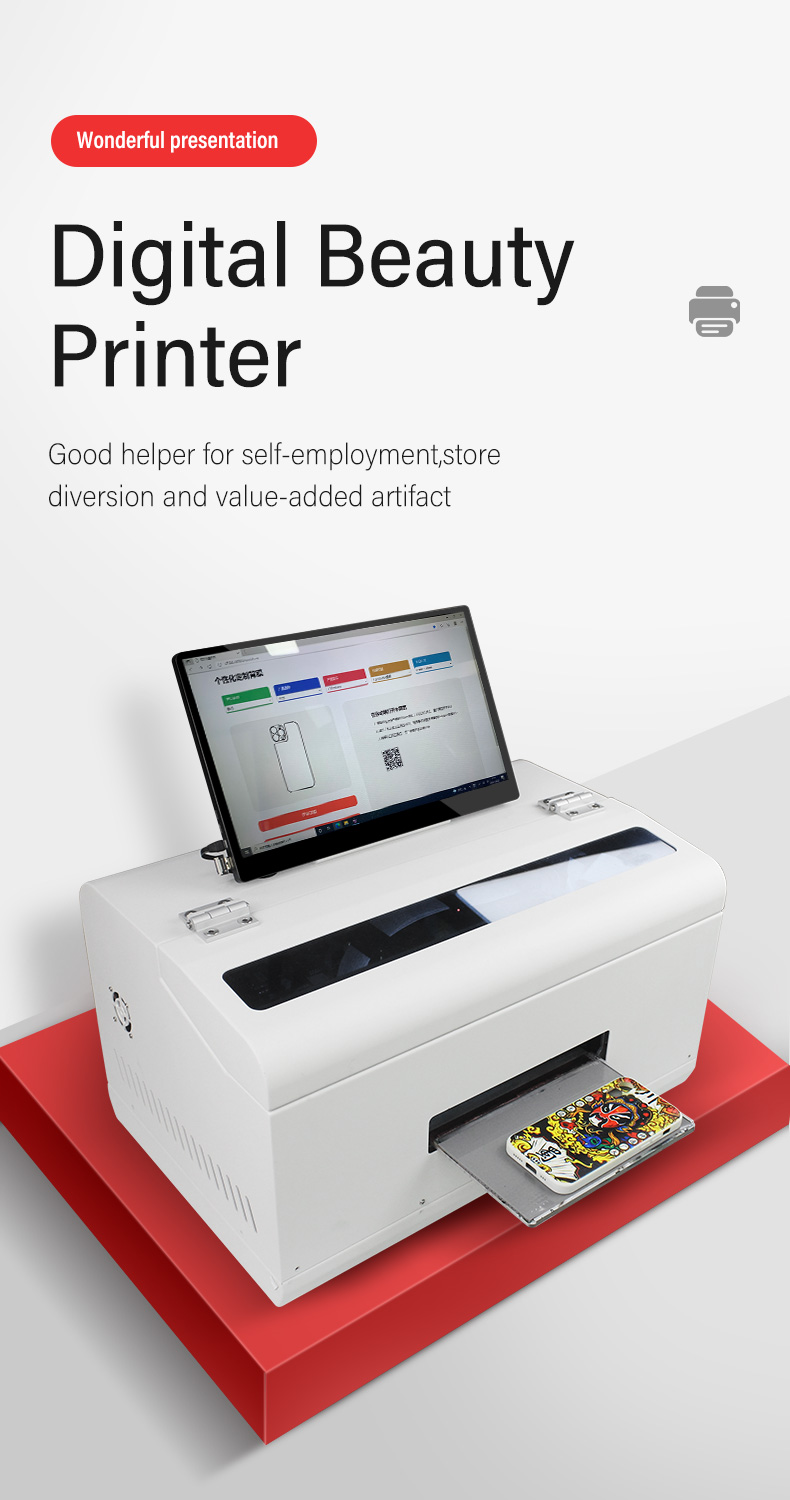 Impresora de cama plana MiniUV-A4-impresora digital de belleza