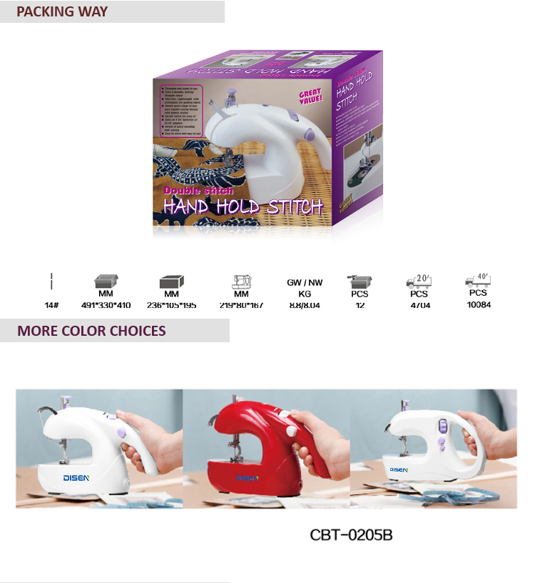 CBT-0205 Máquina de coser doméstica multifuncional de mano