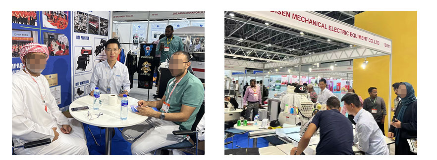 Exposición de Dubai, foto con clientes.