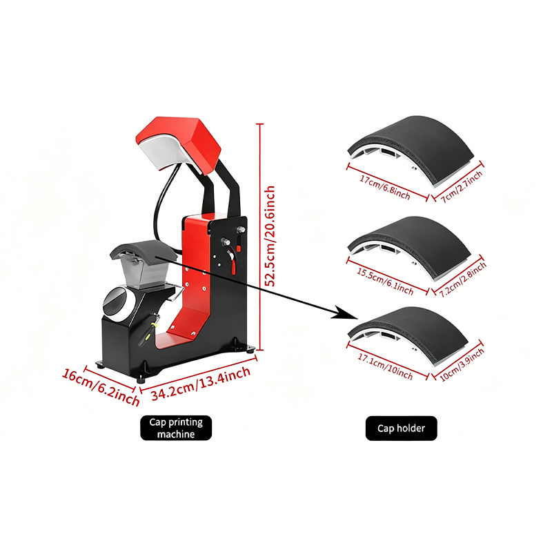 Máquina automática de impresión por sublimación de sombreros con prensa térmica 3 en 1