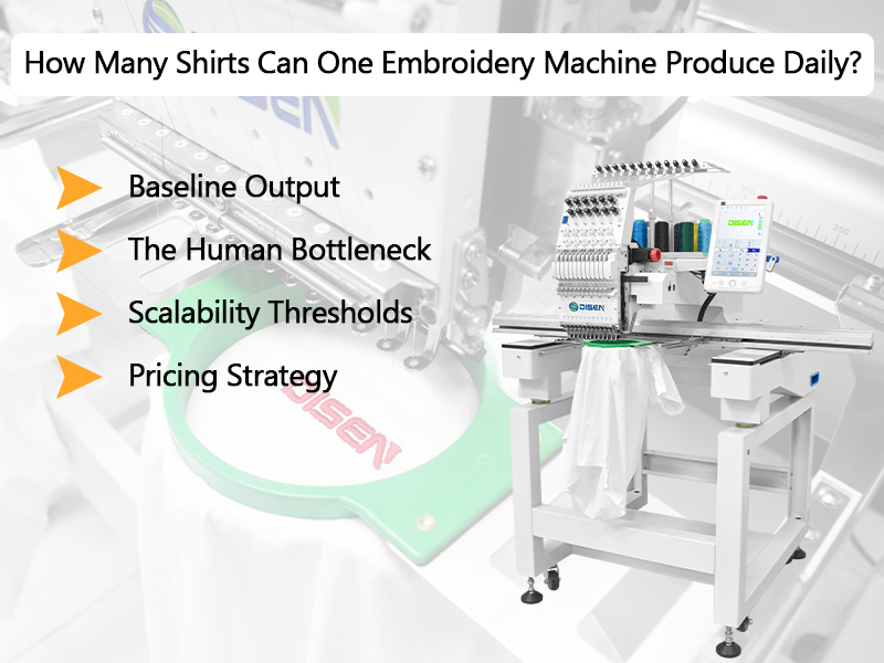 ¿Cuántas camisas puede producir una máquina de bordar diariamente?
